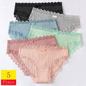 Breathable Cotton Panties - 5 Pcs/lot OEM