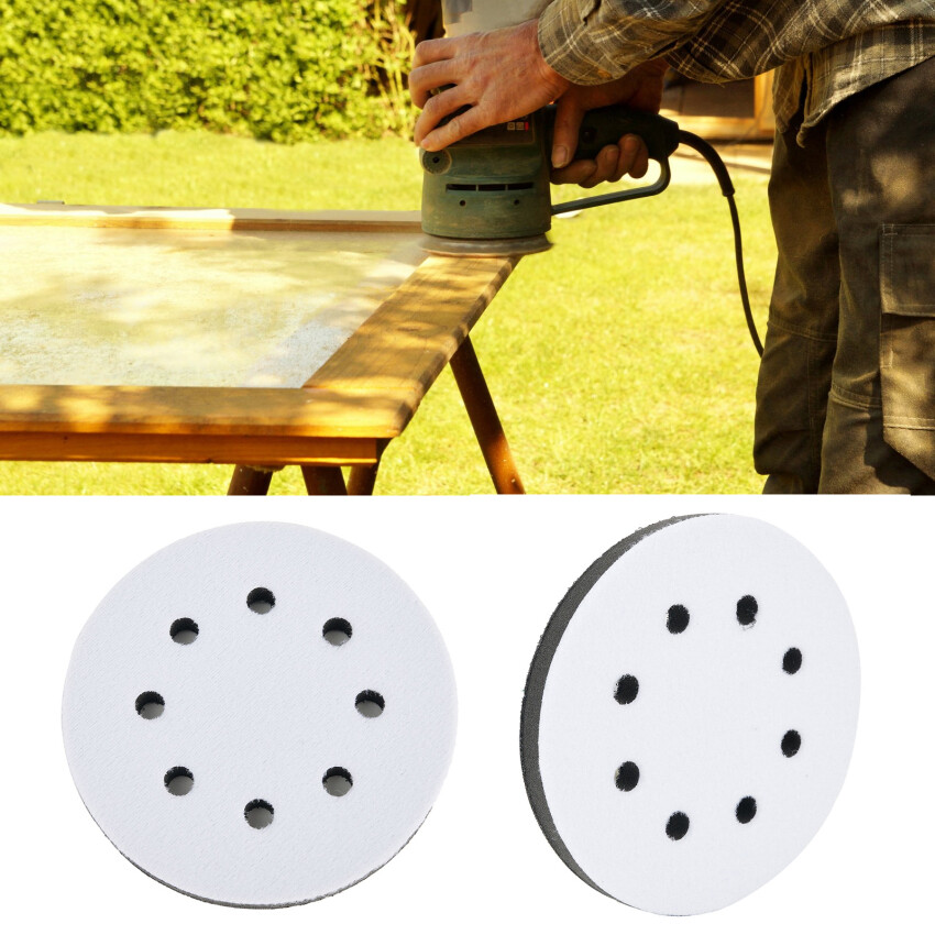 5 Inch 125mm 8 Holes Soft Interface Sanding Polishing Disc Self-Adhesive Hook-Loop Backing Pad Abrasive Tools