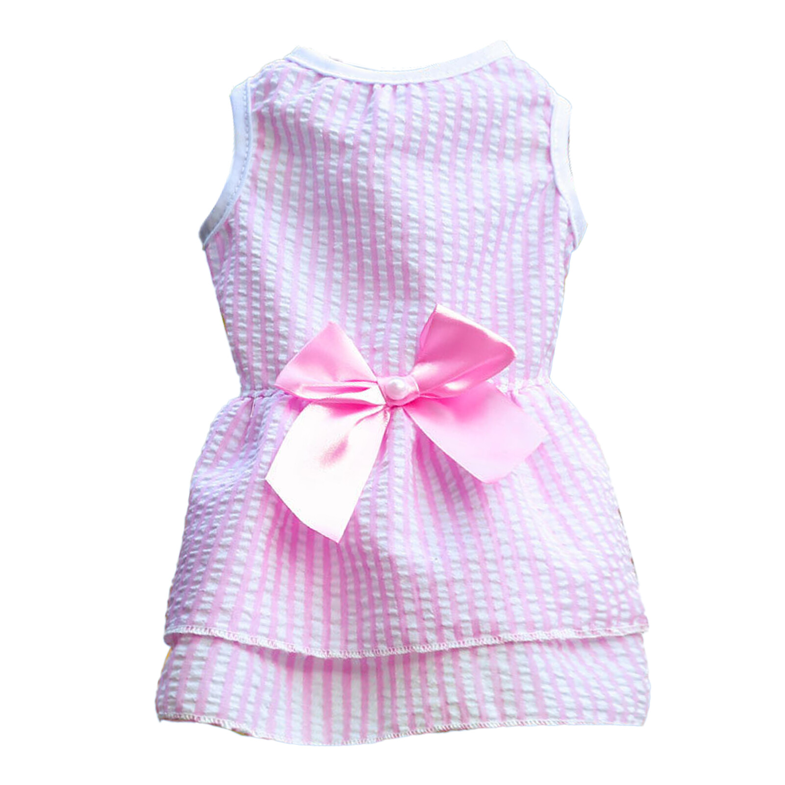Puppy Dress Plaid Printing Bow-Knot Decor Apparel Two-Legged Dog Costume Skirt For Summerdog Skirt Bowknot Dress Wedding Dress Spring Summer And Autumn New Plaid Pet Cat Clothing Striped Hiromi