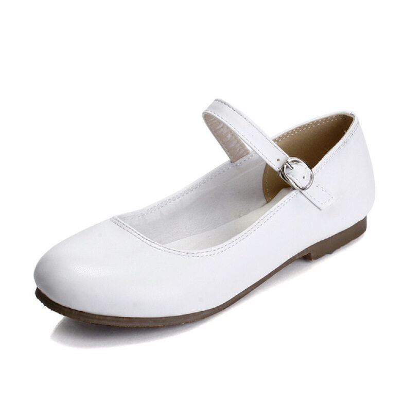 Thời Trang Mới Giày Nữ Có Khóa Dây Đeo Mary Jane Giày Bệt Gril Giản Dị Mũi Tròn Ngọt Ngào Ba Lê Phẳng Quai Đeo Mắt Cá Chân Kích Thước Lớn Hơn 31 32 33 42 giá rẻ