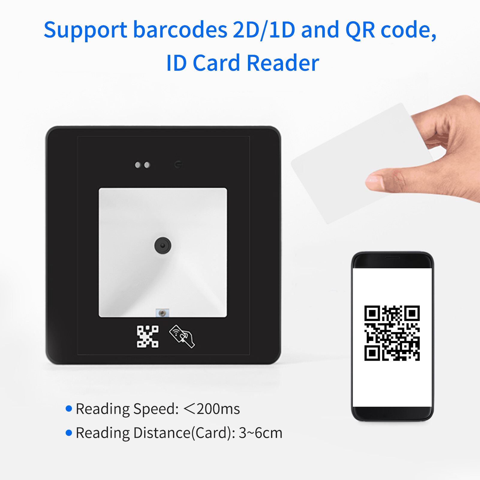 KKmoon Embedded Barcode Scanner Wired Scanning Module RFID Card Reader High Speed Barcode USB Connect for 1D 2D QR Code for Supermarket Warehouse Retail Store Mobile Payment Access Control