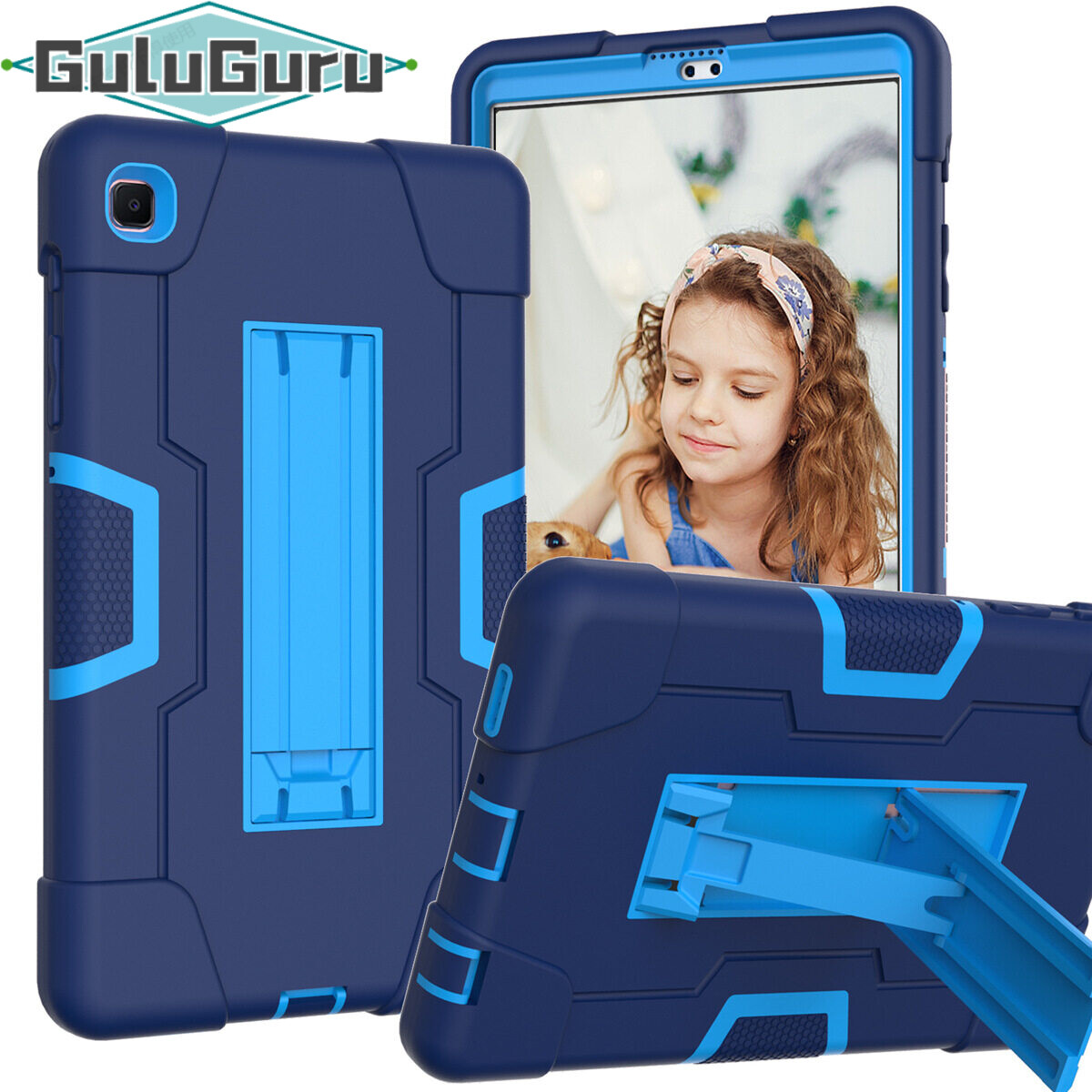 for Samsung Tab A7Lite 8.7 (2021) T225 T220 Case [Shockproof Hybrid Case] 3 Layer Silicone Rubber + Plastic Protective Armor Cover Shell, Built-in Kickstand, Kids Friendly