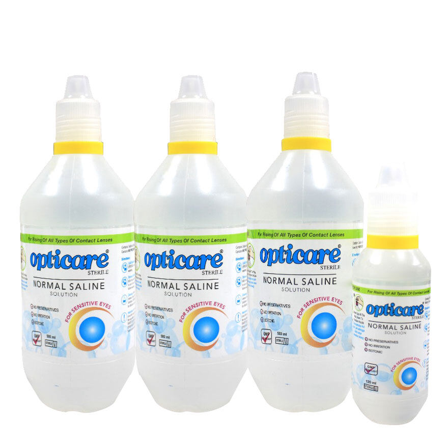 OPTICARE Normal Saline Solution 3 x 500ml + 120ml 3X500+120