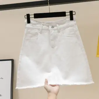 girls in short denim skirts