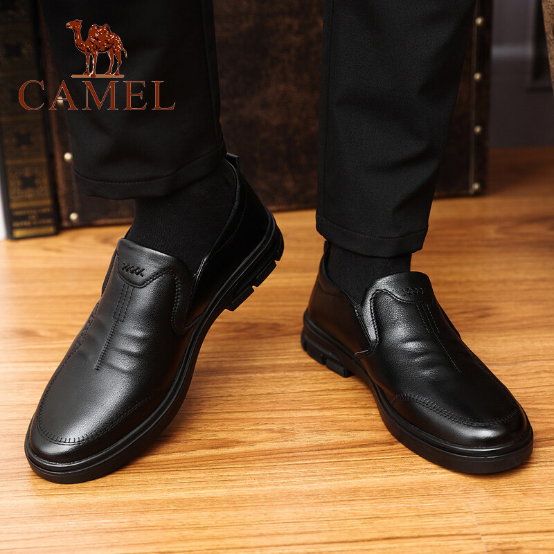 Camel Giày Lười Nam Giày Da Công Sở Thường Ngày Đế Mềm