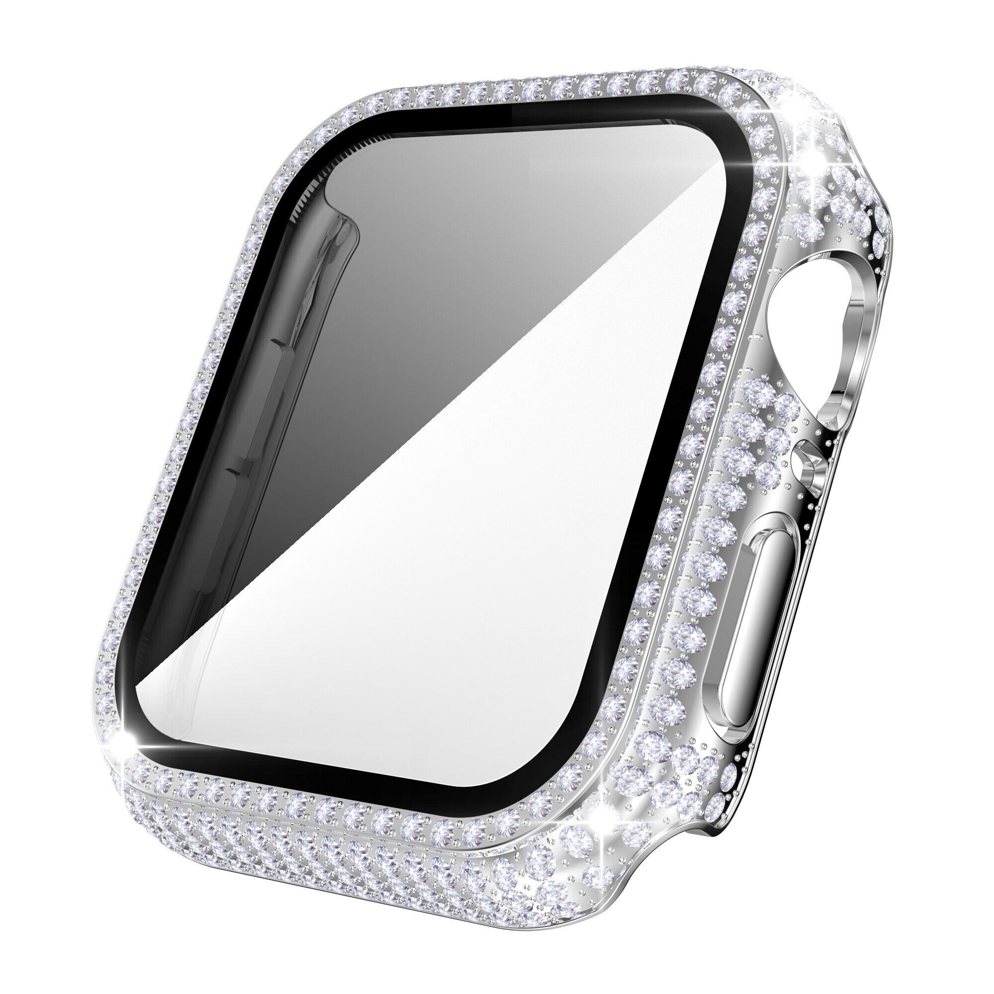 Diamond Watch Case For Apple Watch Case 41mm 45mm Accessories PC Screen Protector Bumper Protect Shell For Apple Watch Series 7 case