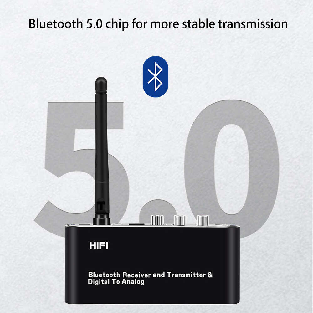 Disour Wireless DAC Audio Digital to Analog Audio Converter with Bluetooth Receiver Transmitter For HiFi Stereo Audio Bluetooth DAC