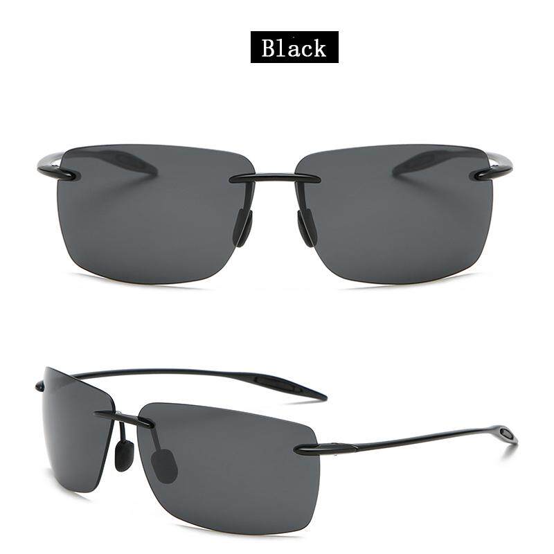Men's Polarized Sunglasses Frameless TR90 Square Driver Sunglasses