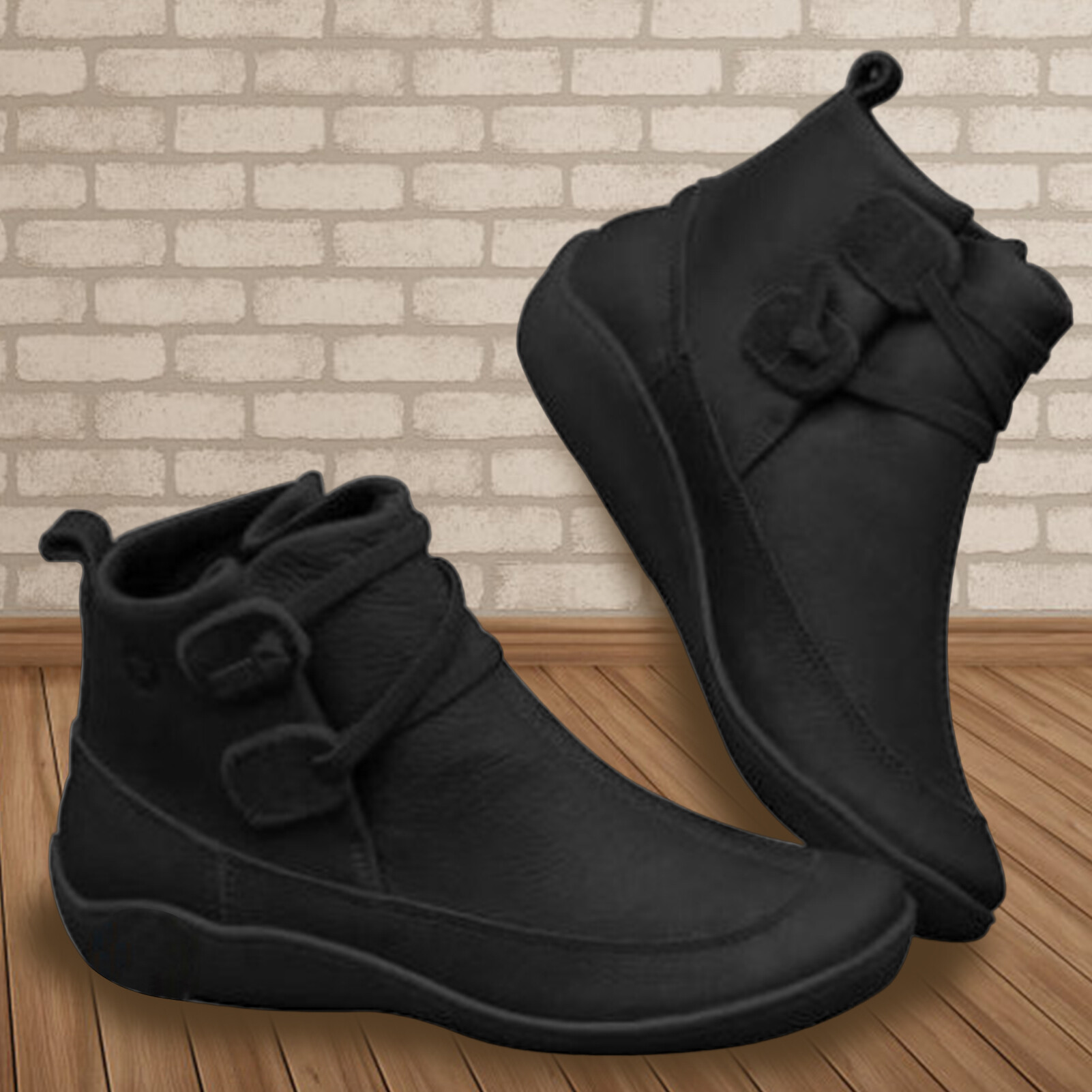 Tuanred Women's Ankle Boot Waterproof PU Leather Ankle Booties Rain Boots for Outdoor Garden Rainy Snowy Days