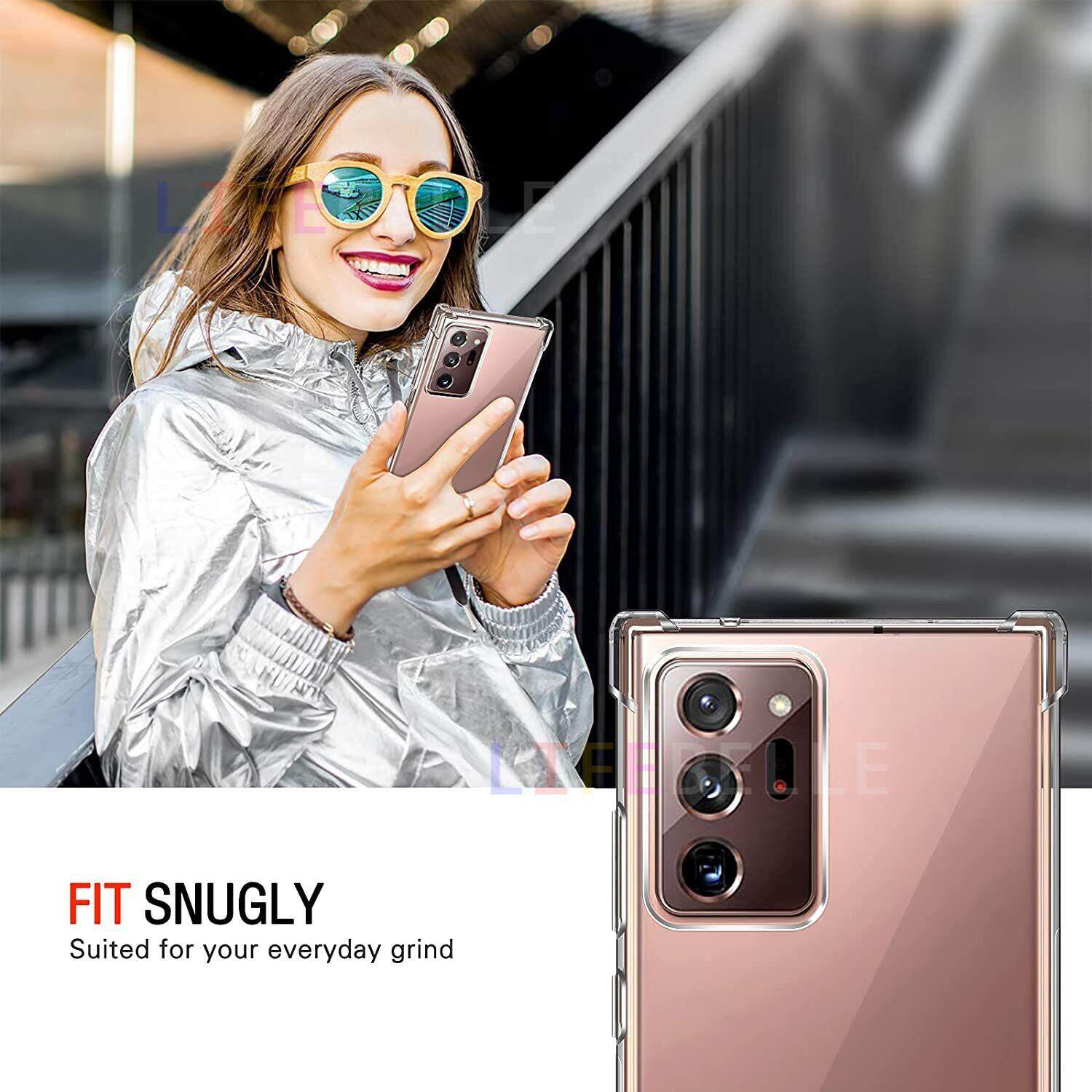 Lifebelle vỏ cho Samsung Galaxy S25 24 23 22 21 20 siêu Lưu ý 20 siêu note10 Lite Lưu ý 20 10 9 8 S10 Lite trường hợp, [Bảo vệ quân đội] [nhẹ] với vỏ chống sốc bảo vệ điện thoại hấp thụ sốc mềm ốp điện thoại TPU rõ ràng