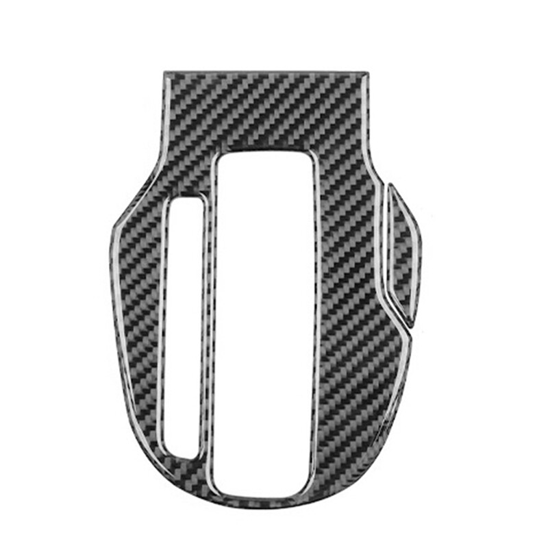 Carbon fiber car gear shift panel cover trim decor sticker for honda fit jazz 2014-2018