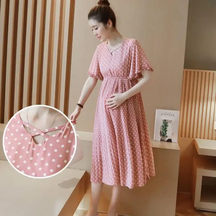 plus size pink polka dot dress