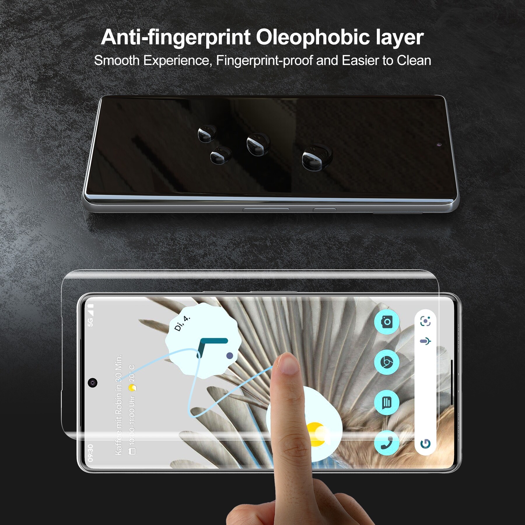 {hot} 2PCS Tempered Glass for Google Pixel 7 Pro Screen Protector Full Protective Fingerprint Unlock 3D Curved UV Liquid