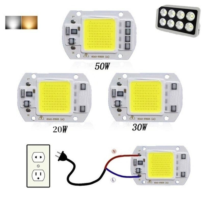 Warm white flood light lamp chip 20w 30w 50w led cob bulb chip 110v 220v outdoor spotlight diy lighting