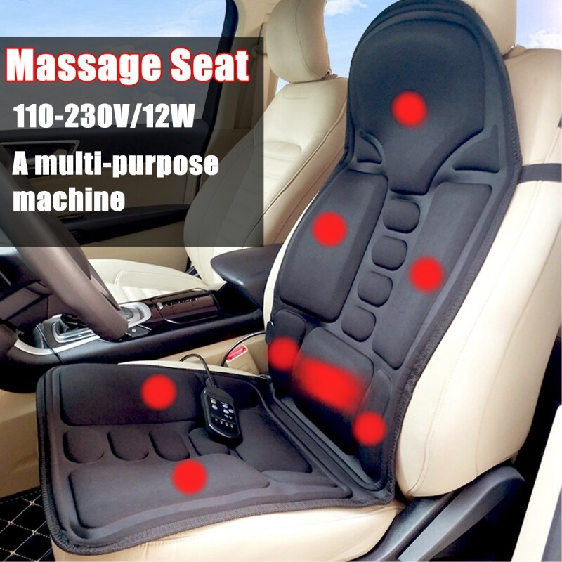 220V Portable Controllable Full Back Massager Cushion 3-Gear 8-Massage Mode Adjustable For Home Office & Travel Back Neck Shoulder Relaxation