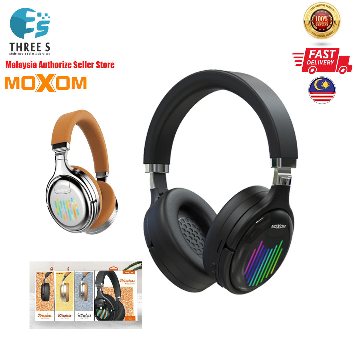 MOXOM MX-WL 14 WIRELESS HEADSET Bluetooth Headset With Led Light