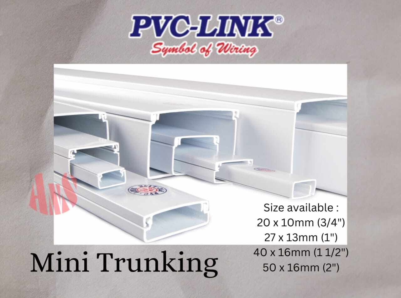 Pvc Link Pvc Mini Trunking Casing WHITE 1.83MTR 6FTS 3/4" 1" 1 1/2" 2