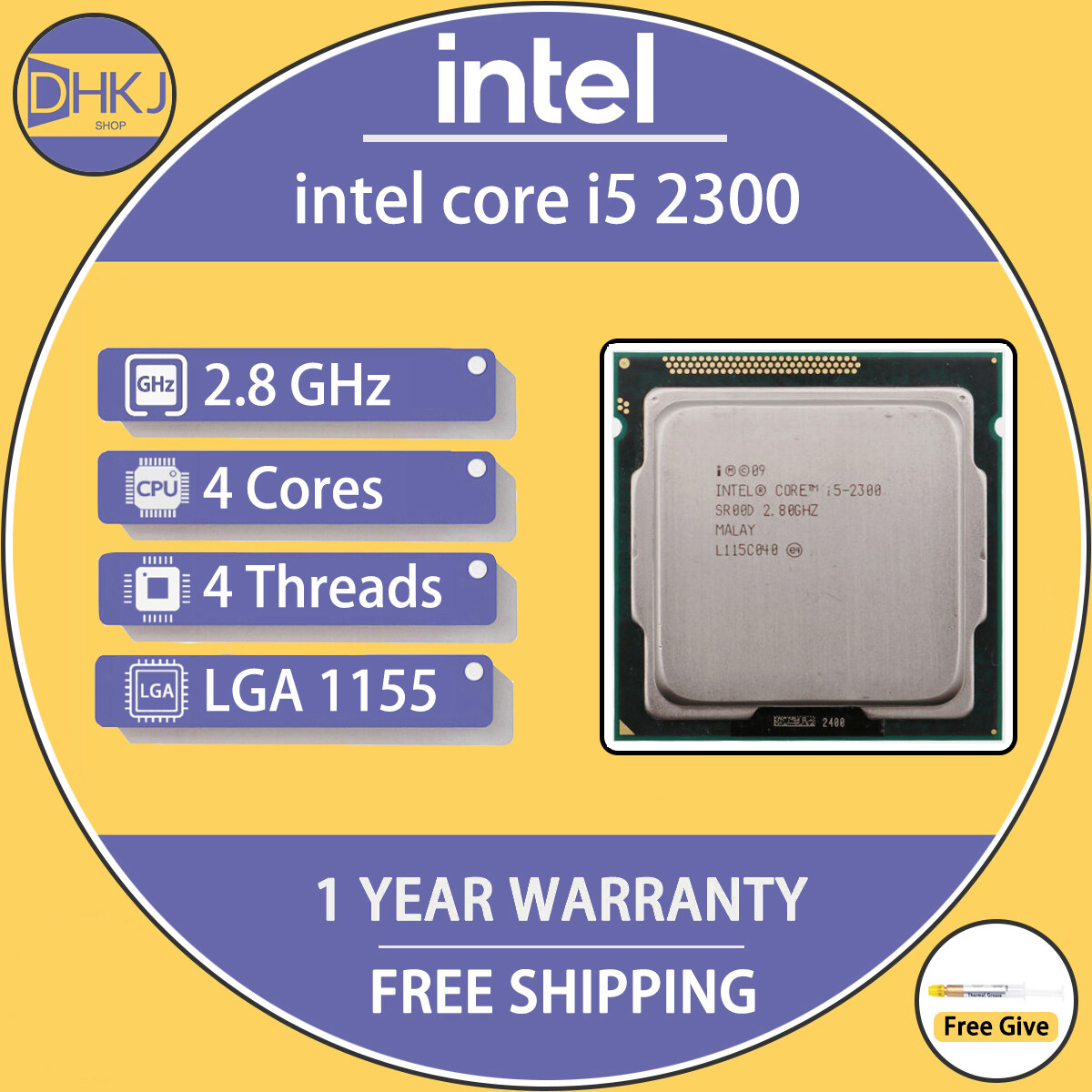 Used intel core i5 2300 i5 2400 i5 2500 i5 3300 i5 3450 i5 3470 i5 3550 i5  3570 Processor LGA 1155 TDP Desktop CPU
