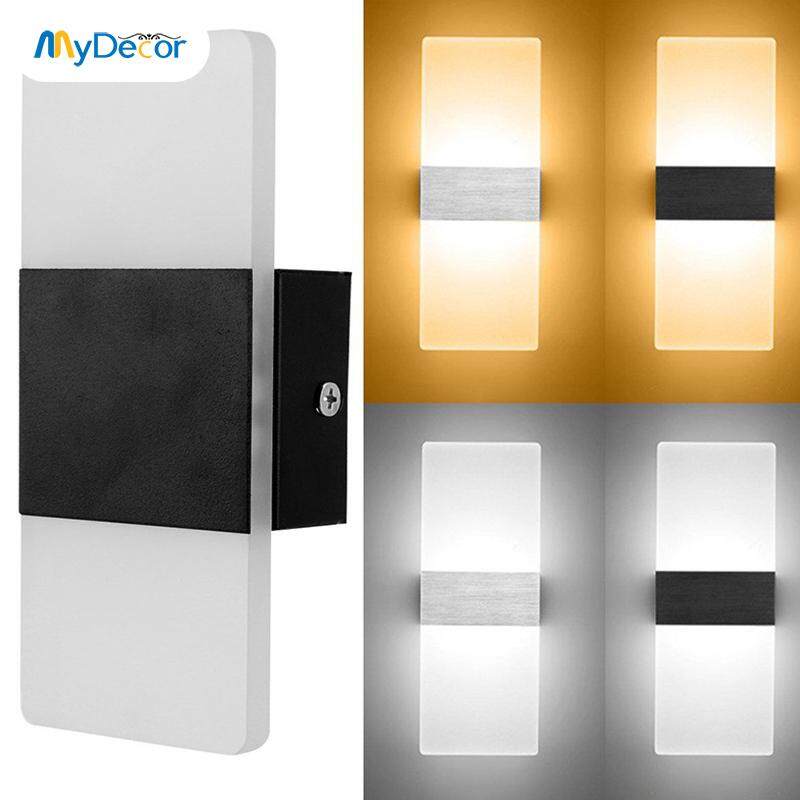 6W LED Wall Light Up Down Cube Indoor Outdoor Sconce Lighting Lamp Fixture Decor