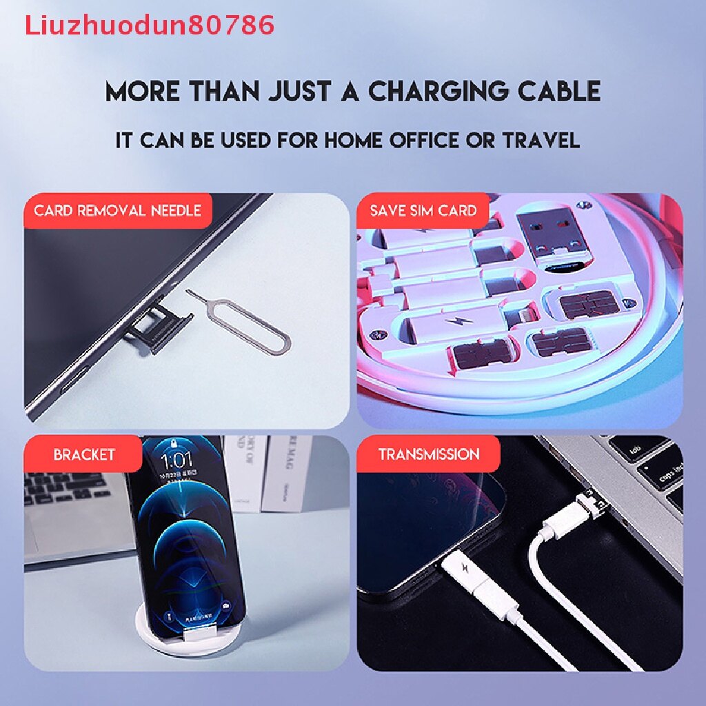 【Hàng tồn kho đã sẵn sàng】♥Sản phẩm gốc + cá tuyết♥Liuzhuodun80786 sạc lưu trữ cáp dữ liệu hộp năm trong một đầu nối của đa chức năng lưu trữ kỹ thuật số Hộp 60W sạc và Sim khay đựng thẻ Eject công cụ và khe cắm Loại C Micro dữ liệu tr