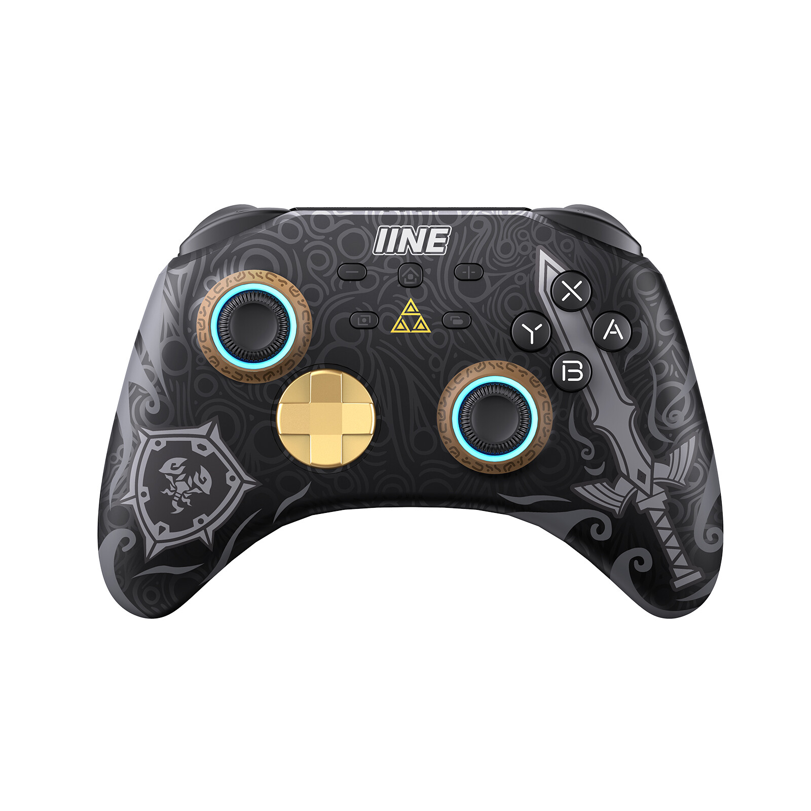 IINE Ares Transparent Wireless Controller with Headset Jack RGB Light compatible Nintendo Switch Steam