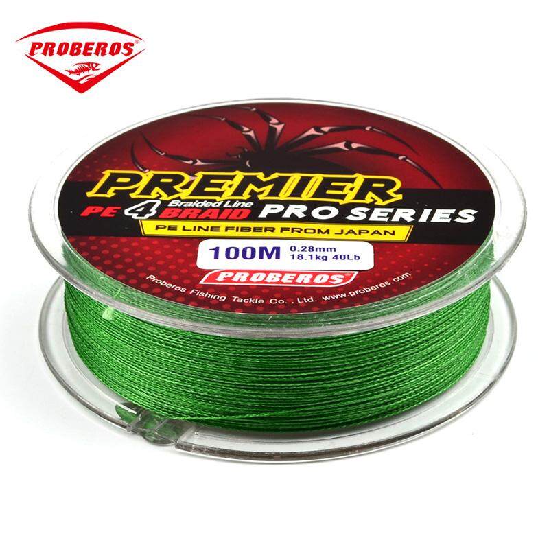 PROBEROS 100M 4 Strands Fishing Lines Big Strong Braided Wire Fishing Line 6 -100LB 0.1-0.6mm PE Material Multifilament Faster Sinking Line