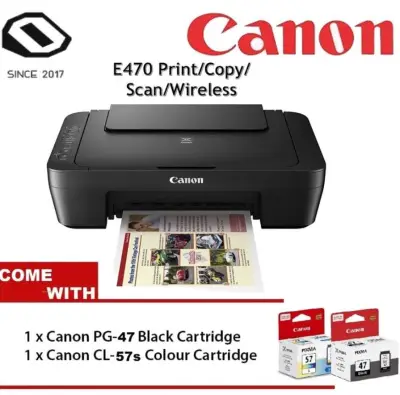 Canon Pixma E470 Ink Efficient 4 in 1 Inkjet Printer (Wireless, Print, Scan & Copy)