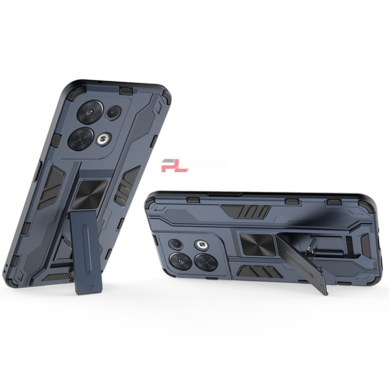 PlusCase for OPPO Reno8 5G Case Shockproof Kickstand Armor Camera Lens Protector Hard Back Cover