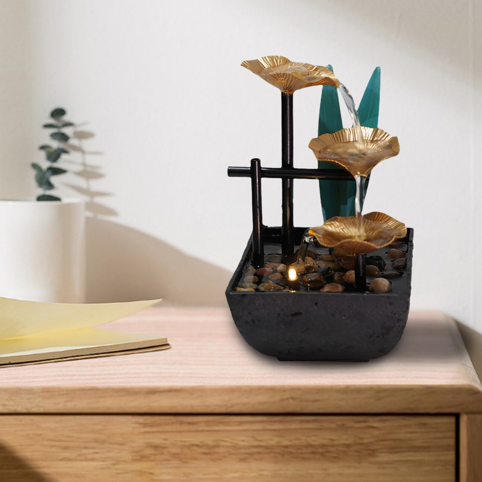 Office Desktop Water Fountain Flowing Water Waterfall Decoration Home Tabletop Feng Shui Mini Waterfall
