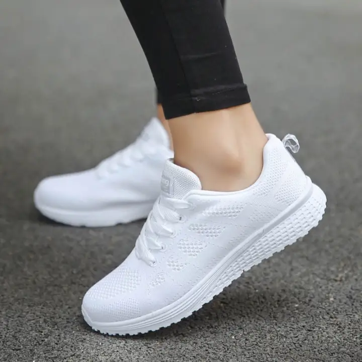 womens white platform trainers