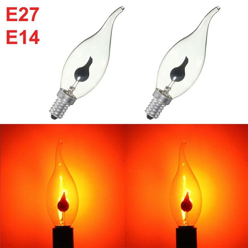 [Pandhy's] E27 E14 nến ngọn lửa Retro bóng đèn sợi đốt Edison Bóng đèn Đèn chùm màu Đỏ 220V