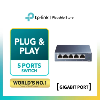 TP-LINK TL-SG105 5-Port Desktop Gigabit Switch, 5 10/100/1000M RJ45 Ports (Steel Case)