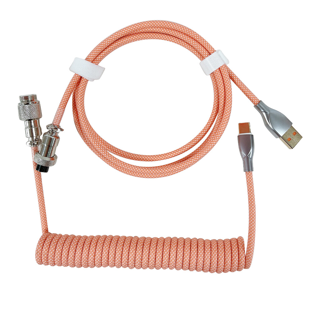 Type C USB Cable Keyboard Aviator for Mechanical Keyboard Aviation Connector Spiral Paracord