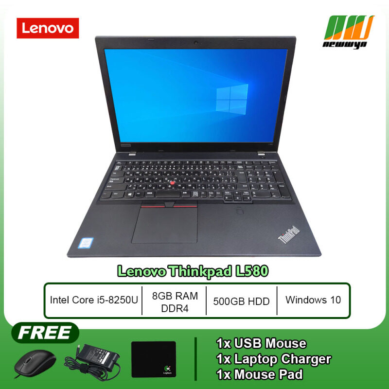 Lenovo Thinkpad L580 / Core i5-8250U / 8GB RAM DDR4 / 500GB HDD / WIN 10 PRO (Refurbished Laptop) Malaysia
