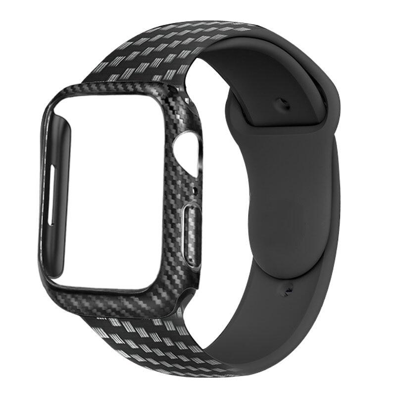 Carbon Fiber Strap case For Apple Watch Band 44mm 40mm 45mm 41mm 38mm 42mm silicone watchband bracelet i Watch serie 7 6 5 4 3 SE band Lazada PH