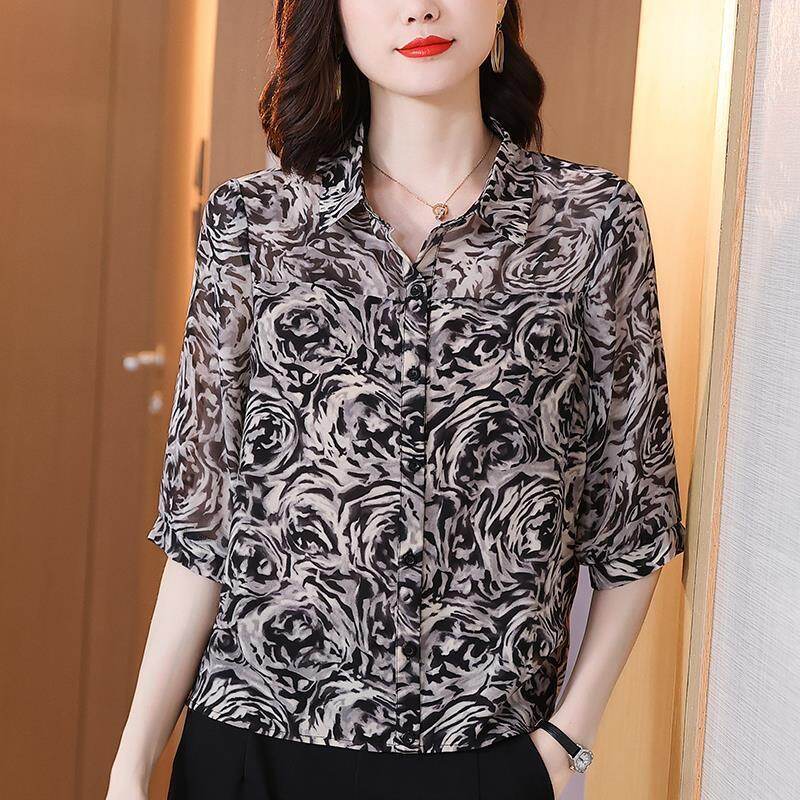 【SW】Autumn and winter rose print coat for the elderly