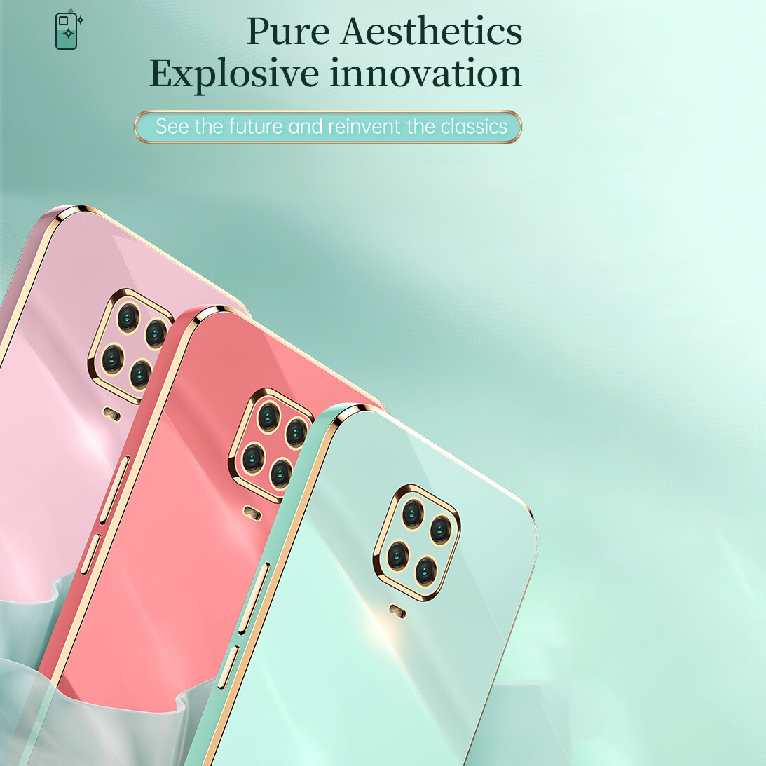 Lenuo Ốp Mềm Mạ 6D Sang Trọng Ốp Điện Thoại Khung Vuông Silicon Cho Xiaomi Redmi Note 10 5G 10S Pro 9 9T 9S 7 8 9 10 Pro Max Redmi 9T / 9 Power 9A 9i ốp Điện Thoại Ốp Lưng Lấp Lánh Sáng Bóng