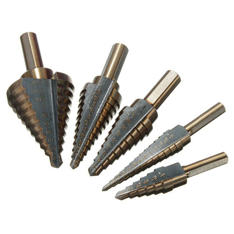 HITN Bộ 3/5 Mũi Khoan Bước Nhiều Lỗ 50 Kích Cỡ HSS Cobalt