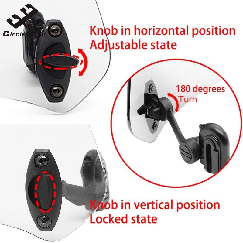 Circle Cool 1 Set Motorcycle Windshield Extension Adjustable Spoiler Universal Clamp-on Windscreen Deflector Parts