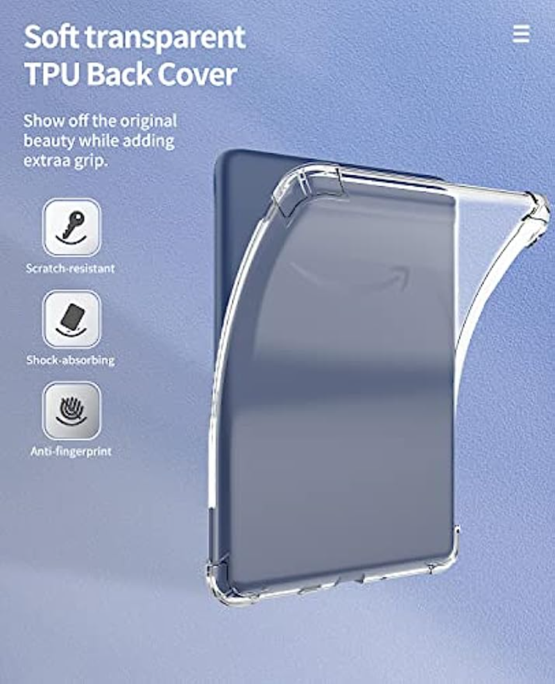 XJ Mall Transparent Back Shell Case Shockproof Slim Lightweight Soft TPU Protective Back Cover for Kindle Paperwhite 1 2 3 4 5