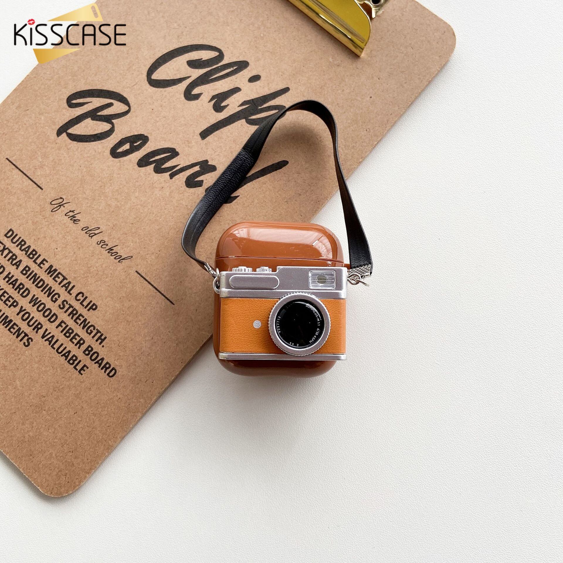 KISSCASE Retro Luminous Camera Case For Airpods 1 2 3 Pro Wireless Bluetooth Pro Headset Case Soft Silicone Protector Case