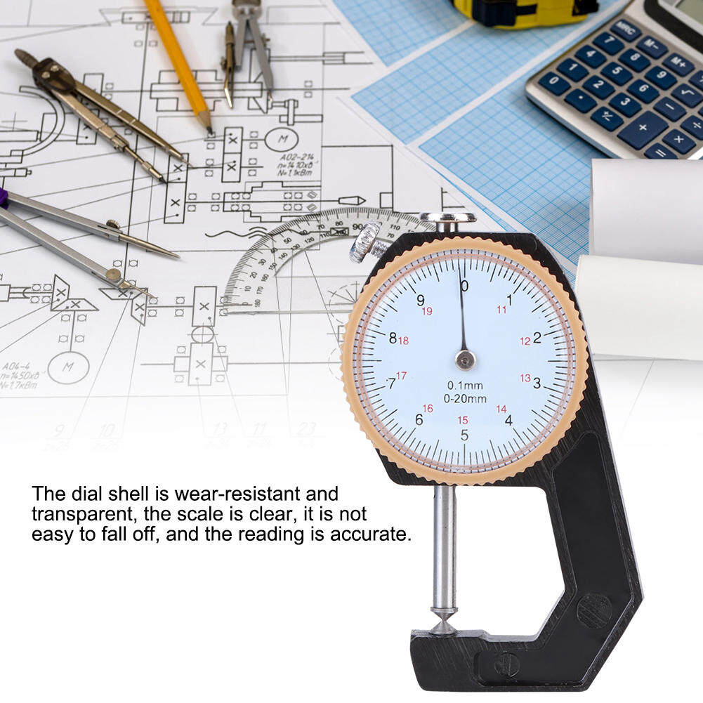 Máy Đo Độ Dày Vòng Quay Số Chính Xác Công Cụ Đo Đầu Nhọn Bằng Phẳng Phạm Vi 0 20 Mm