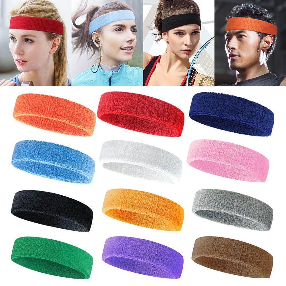 1pc Elastic Hair Bands Sweatband Cotton Sports Headbands For Men