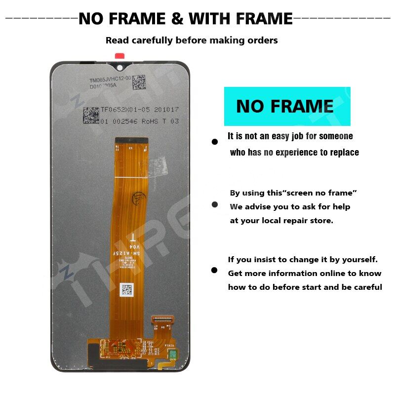 New Original Display For Galaxy A12 A125F A125F/DS display LCD touch screen digitizer Assembly replacement Repair Parts