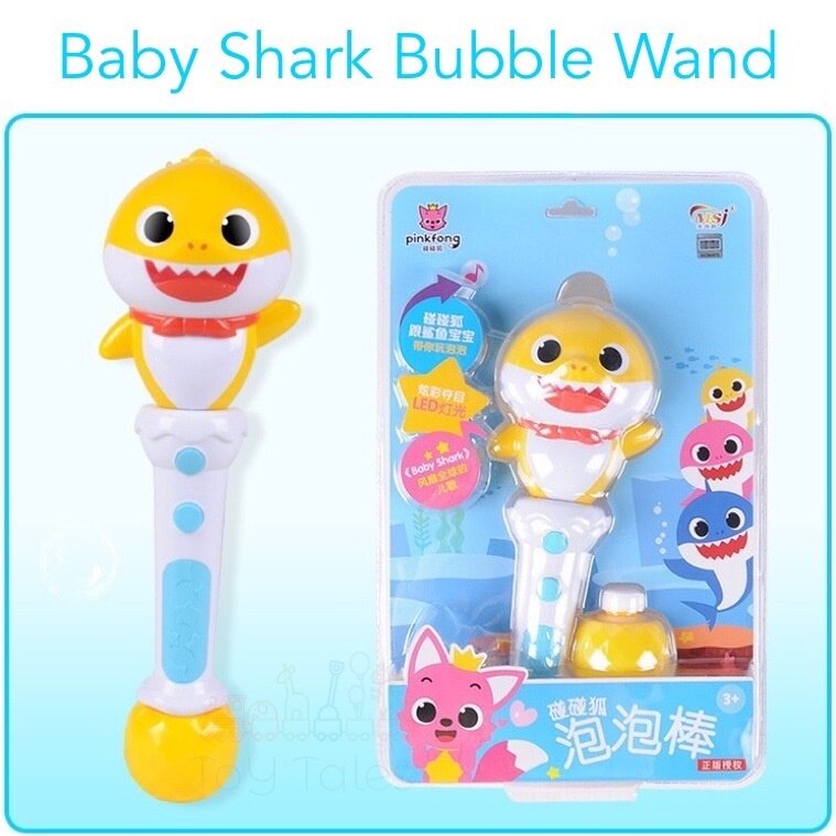 Pinkfong Baby Shark Bubble Wand with LED Lights Music Sound Bubble Camera Bubble Machine