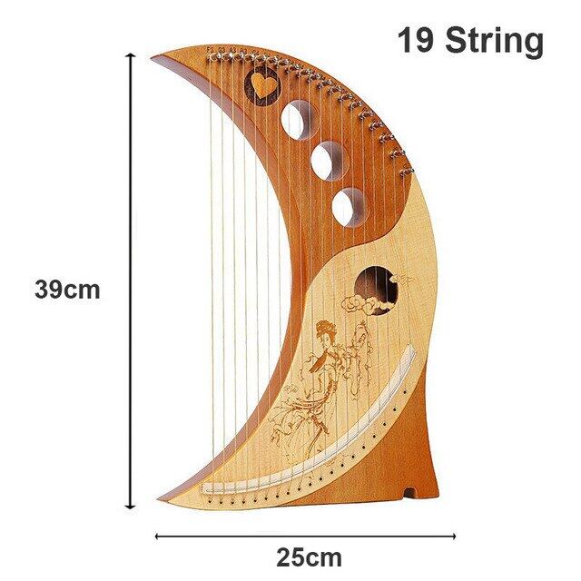 19 String Lyre Piano Solid Wooden High Quality Lyre Harp Portable ...