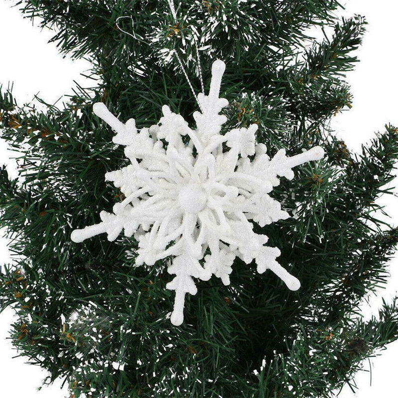 12cm 3D Ice White Snowflake Hanging Ornaments Christmas Tree Decoration