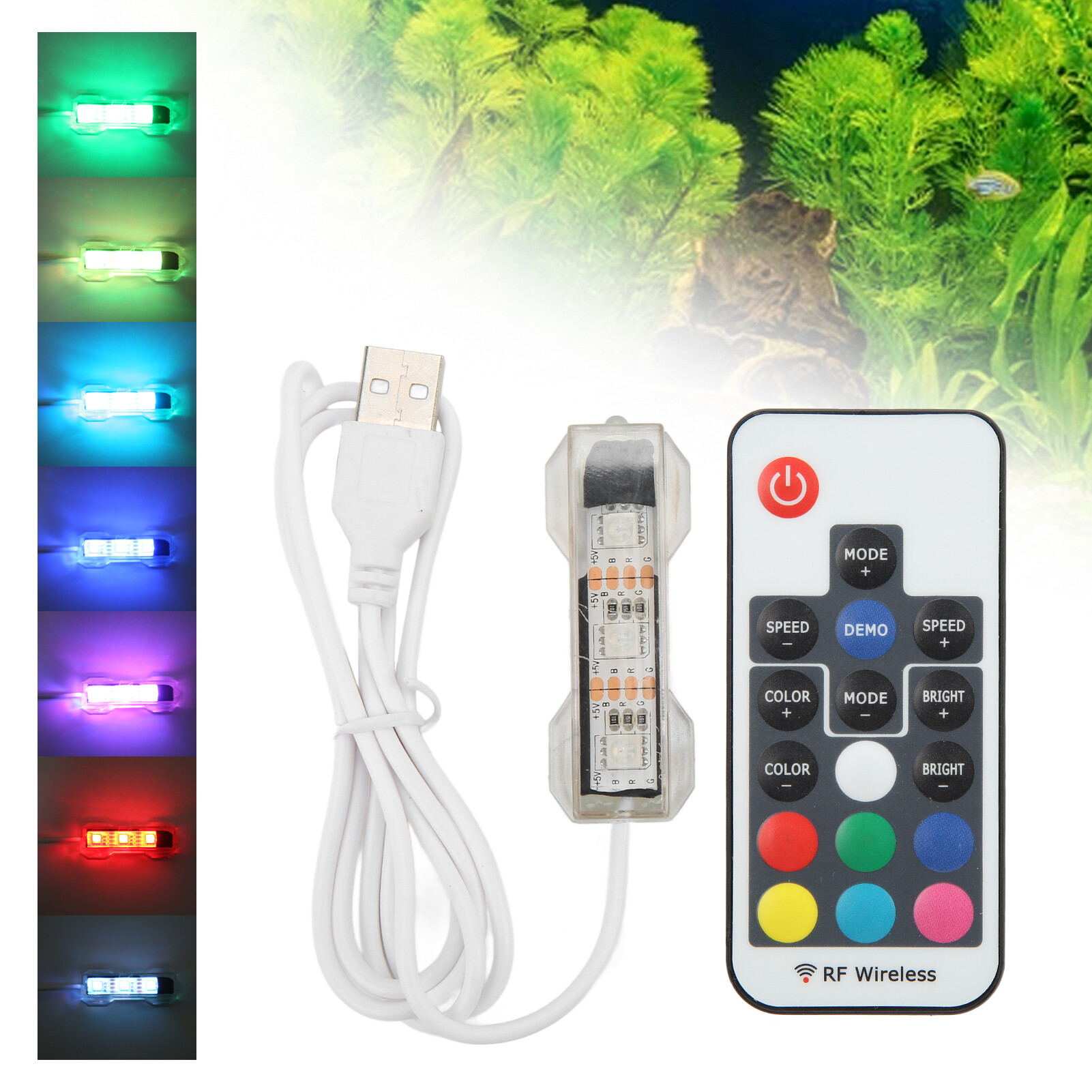 Đèn Led Bể cá cảnh quan vi mô bể cá đèn điều khiển từ xa cho vừa nhỏ bể cá S với Hex khối vuông