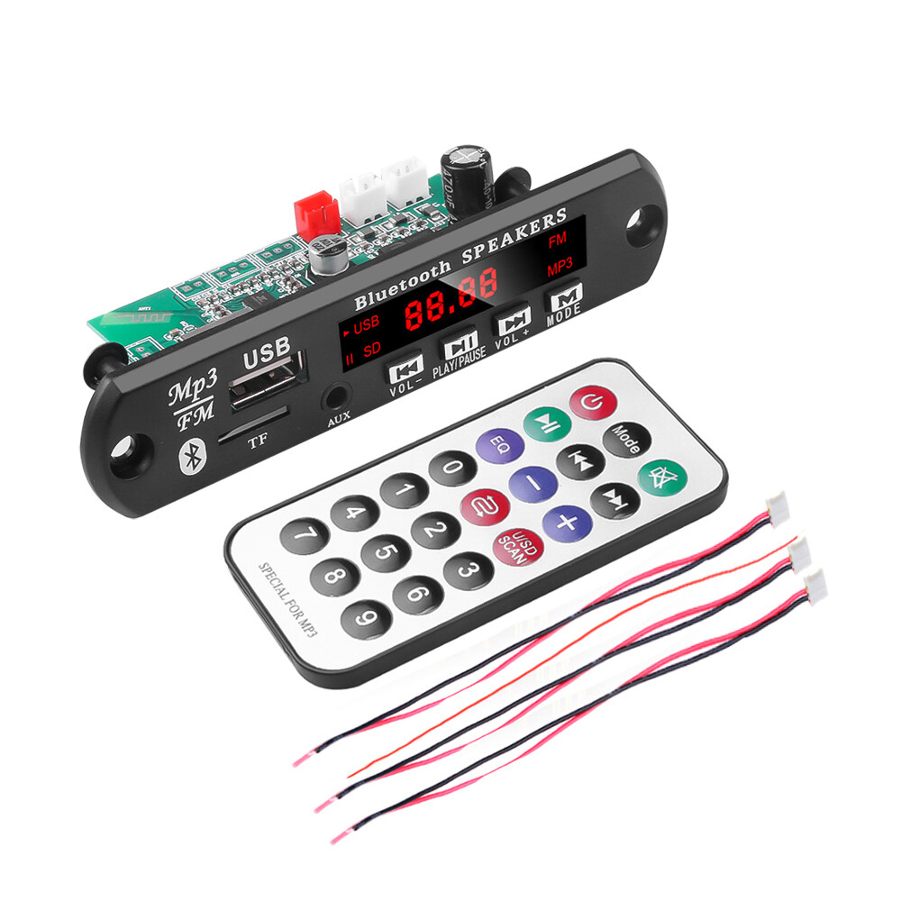KEBIDU Bo Mạch Giải Mã Bluetooth 5.0 DC 12V Máy Phát Âm Thanh MP3 WMA Không Dây Hỗ Trợ Ghi Âm FM TF Radio Mô-đun Giải Mã Đầu Vào Đầu Vào AUX