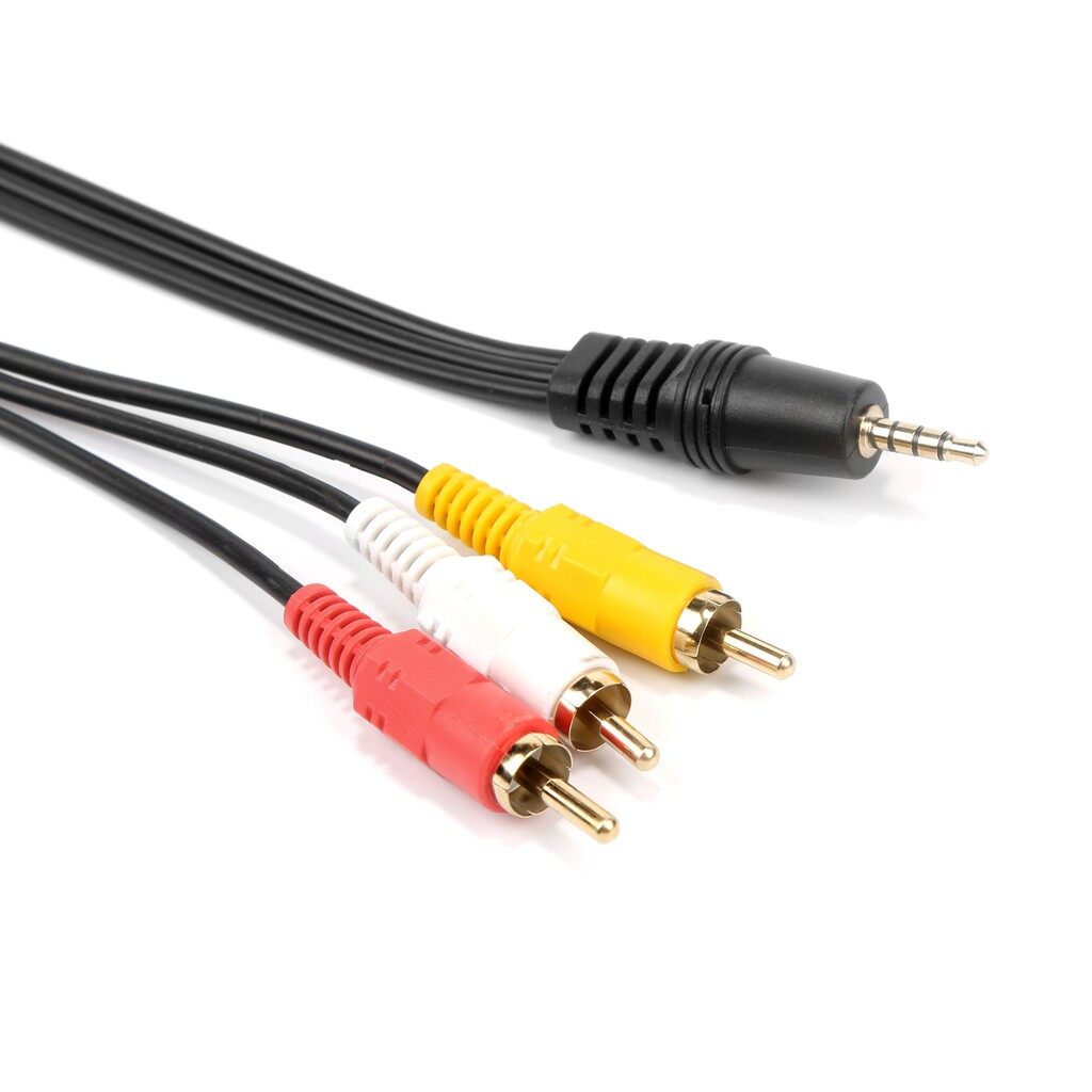 【1.5M/3M/5M/10M】3.5mm to 3 RCA Male AV Video Audio Cable